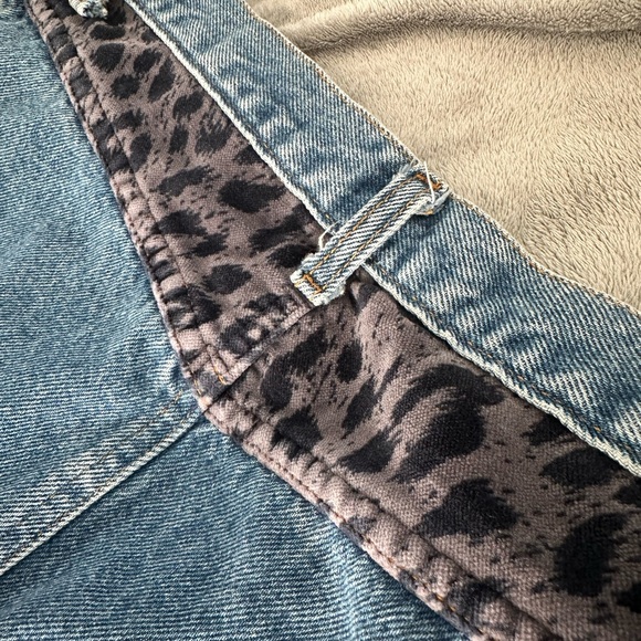 Vintage Palmetto’s Dungarees Denim Mini Skirt Leopard Accent Size 9 - Picture 3 of 9
